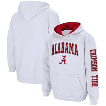 Alabama Crimson Tide Colosseum Youth 2 Hit Team Pullover Hoodie White
