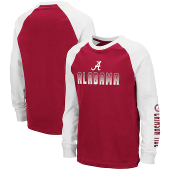 Alabama Crimson Tide T-Shirt - Colosseum - Youth/Kids - Raglan/Baseball - Long Sleeve - Crimson