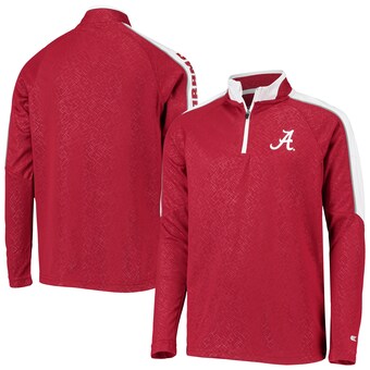 Alabama Crimson Tide Colosseum Youth Bunsen Colorblock Quarter Zip Pullover Jacket Crimson