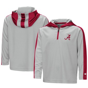 Alabama Crimson Tide Colosseum Youth Heliskiing Hooded Quarter Zip Windshirt Jacket Gray