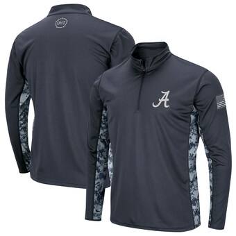 Alabama Crimson Tide Colosseum Youth OHT Military Appreciation Digital Camo Quarter Zip Pullover Jacket Charcoal