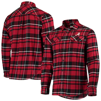 Alabama Crimson Tide Columbia Flare Gun Flannel Button Up Shirt Crimson