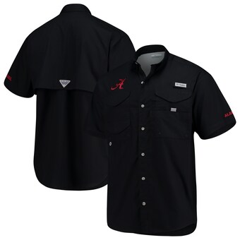 Alabama Crimson Tide Columbia PFG Bonehead Short Sleeve Shirt Black