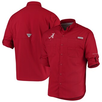 Alabama Crimson Tide Columbia Tamiami Omni Shade Long Sleeve Button Up Shirt Crimson