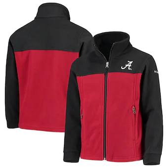 Alabama Crimson Tide Columbia Youth Flanker II Fleece Full Zip Jacket Black Crimson