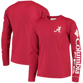 Alabama Crimson Tide T-Shirt - Columbia - Youth/Kids - Columbia PFG - Long Sleeve - Crimson