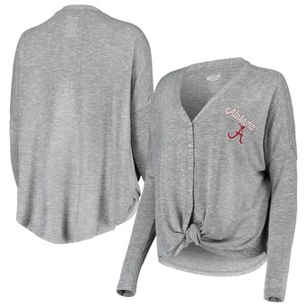 Alabama Crimson Tide Concepts Sport Womens Tri Blend Knit Button Up Sweater Gray