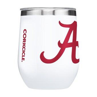 Alabama Crimson Tide Corkcicle 12oz Stemless Tumbler White