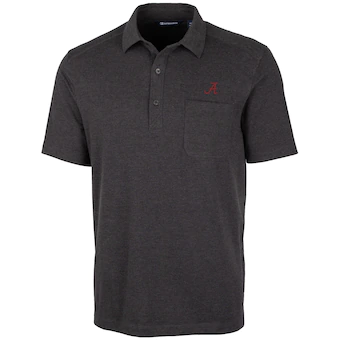 Alabama Crimson Tide Cutter & Buck Advantage Jersey Polo Heather Black