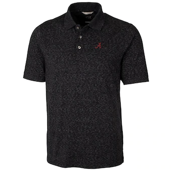 Alabama Crimson Tide Cutter & Buck Big & Tall Advantage Space Dye Polo Black