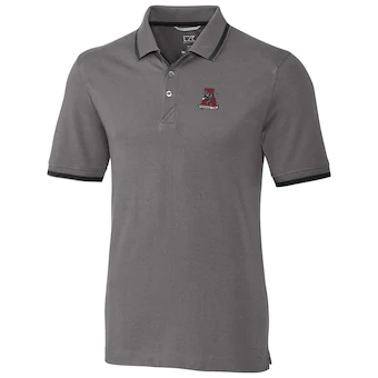 Alabama Crimson Tide Cutter & Buck Big & Tall College Vault Advantage Tipped DryTec Tri Blend Polo Gray