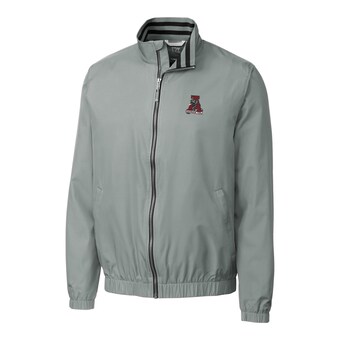 Alabama Crimson Tide Cutter & Buck Big & Tall College Vault Nine Iron WeatherTec Full Zip Jacket Charcoal