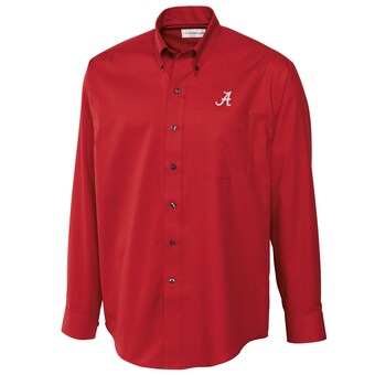Alabama Crimson Tide Cutter & Buck Big & Tall Epic Easy Care Fine Twill Long Sleeve Button Down Shirt Crimson