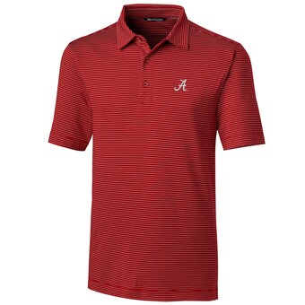 Alabama Crimson Tide Cutter & Buck Big & Tall Forge Pencil Stripe Polo Red