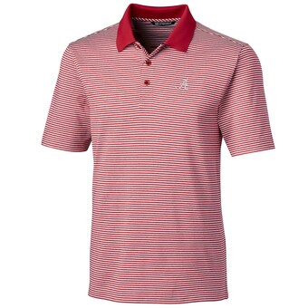 Alabama Crimson Tide Cutter & Buck Big & Tall Forge Tonal Stripe Polo Red