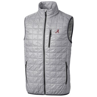 Alabama Crimson Tide Cutter & Buck Big & Tall Full Zip Collegiate Rainier Vest Gray