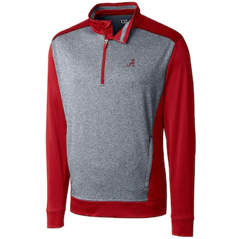 Alabama Crimson Tide Cutter & Buck Big & Tall Replay Half Zip Jacket Crimson