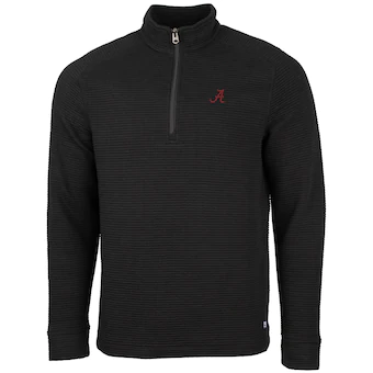 Alabama Crimson Tide Cutter & Buck Coastal Half Zip Pullover Jacket Black