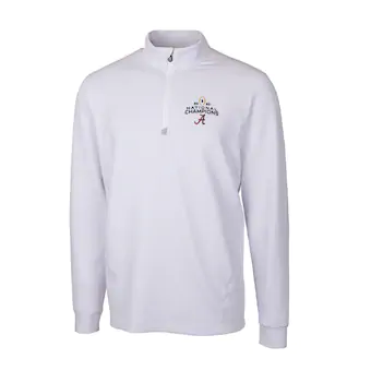 Alabama Crimson Tide Cutter & Buck College Football Playoff 2020 National Champions Traverse Half Zip Pullover Jacket White