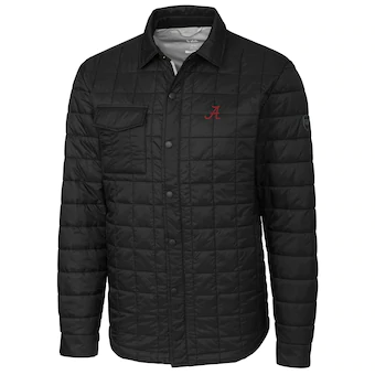 Alabama Crimson Tide Cutter & Buck Rainier Full Snap Shirt Jacket Black