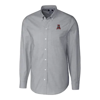 Alabama Crimson Tide Cutter & Buck Stretch Vault Logo Oxford Long Sleeve Shirt Charcoal