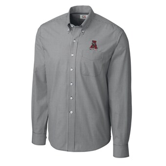 Alabama Crimson Tide Cutter & Buck Vault Epic Easy Care Gingham Long Sleeve Shirt Charcoal
