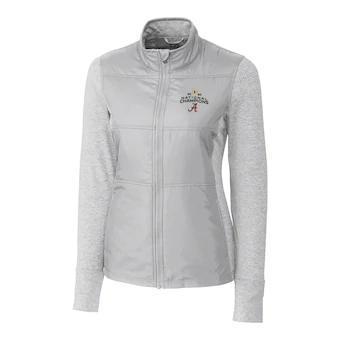Alabama Crimson Tide Cutter & Buck Womens College Football Playoff 2020 National Champions Stealth Full Zip Jacket Silver