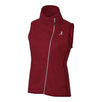 Alabama Crimson Tide Cutter & Buck Womens Mainsail Full Zip Vest Crimson