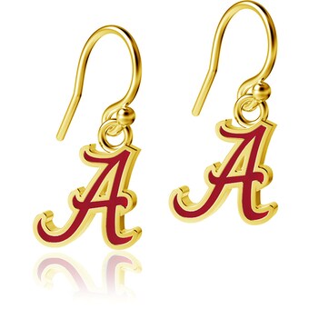 Alabama Crimson Tide Dayna Designs Womens Gold Plated Enamel Dangle Earrings