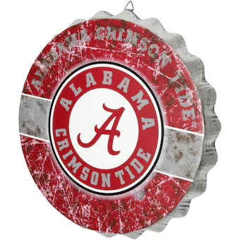 Alabama Crimson Tide Distressed Bottlecap Sign