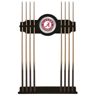 Alabama Crimson Tide Eight Stick Pool Cue Rack Black