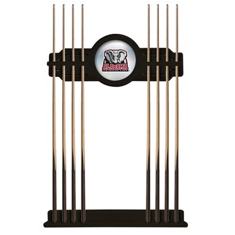 Alabama Crimson Tide Elephant Eight Stick Pool Cue Rack Black