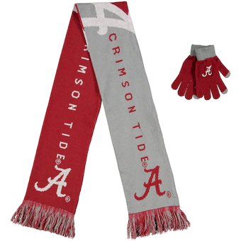 Alabama Crimson Tide FOCO Glove & Scarf Combo Set