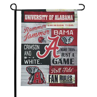 Alabama Crimson Tide Fan Rules Linen Garden Flag