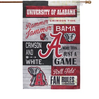 Alabama Crimson Tide Fan Rules Linen House Flag