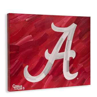Alabama Crimson Tide Fanatics Authentic 16 x 20 A Logo Gallery Wrapped Original Artwork Limited Edition of 1