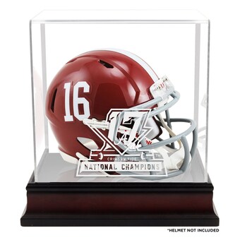 Alabama Crimson Tide Fanatics Authentic College Football Playoff 2017 National Champions Logo Mahogany Mini Helmet Display Case