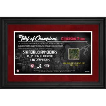 Alabama Crimson Tide Fanatics Authentic Framed 10 x 18 Team Collage with a Piece of Indoor Practice Turf