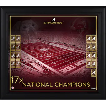 Alabama Crimson Tide Fanatics Authentic Framed 15 x 17 Football Championship Count Collage