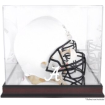 Alabama Crimson Tide Fanatics Authentic Mahogany Base Team Logo Helmet Display Case with Mirrored Back