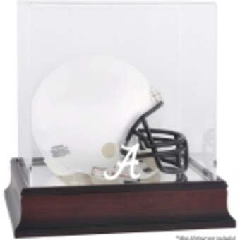 Alabama Crimson Tide Fanatics Authentic Mahogany Logo Mini Helmet Display Case with Mirror Back