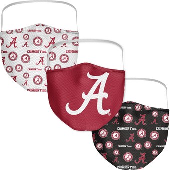 Alabama Crimson Tide Fanatics Branded Adult All Over Logo Face Covering 3 Pack