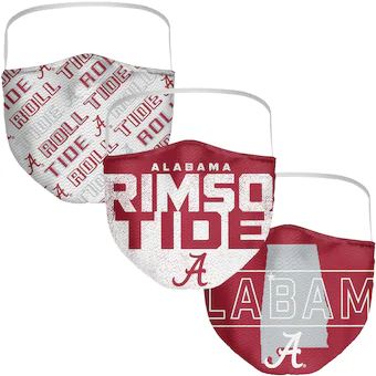 Alabama Crimson Tide Fanatics Branded Adult Local Face Covering 3 Pack