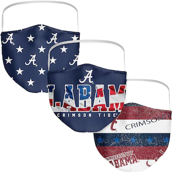 Alabama Crimson Tide Fanatics Branded Adult Patriotic Face Covering 3 Pack