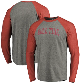 Alabama Crimson Tide T-Shirt - Fanatics Brand - Roll Tide - Long Sleeve - Grey