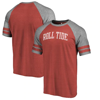 Alabama Crimson Tide T-Shirt - Fanatics Brand - Roll Tide - Raglan/Baseball - Crimson