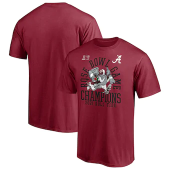 Alabama Crimson Tide T-Shirt - Fanatics Brand - Rose Bowl Game Champions 2021 Roll Tide - Football - Crimson