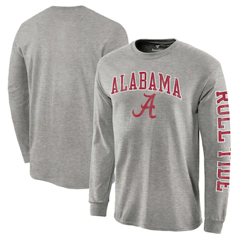 Alabama Crimson Tide T-Shirt - Fanatics Brand -  Roll Tide - Long Sleeve - Grey