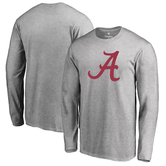 Alabama Crimson Tide Fanatics Branded Primary Logo Long Sleeve T-Shirt Ash