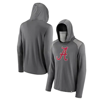 Alabama Crimson Tide Fanatics Branded Rally On Transitional Pullover Hoodie with Face Covering Gray